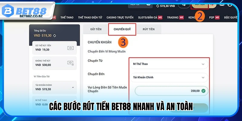 Rút Tiền Bet88 – Hướng Dẫn Nhận Thưởng Về Tài Khoản Dễ Dàng 3 Quy trình rút tiền Bet88 an toàn từng bước